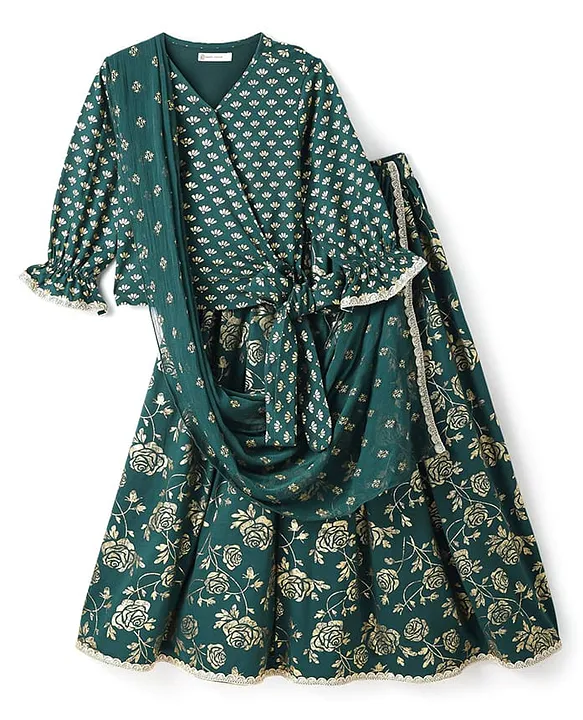 Royal Petal Lehenga Set (Girls) - Image 4