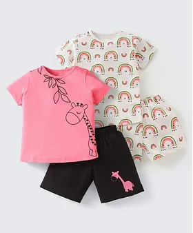 Rainbow & Giraffe Printed Cotton Sets